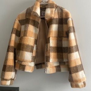 Princess Polly brown checkered jacket